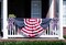Large Patriotic Wreath Bow – Red, White & Blue Burlap with Stars, 11.42" x 20.87" Decorative Bow for 4th of July, Memorial Day, Veterans Day, Independence Day Indoor & Outdoor Front Door Decor